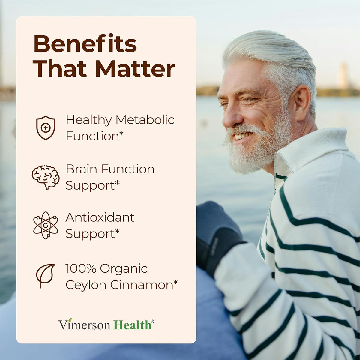 Vimerson Health Ceylon cinnamon supplement bottle back nutrition label