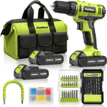 PULITUO'S 20V Cordless Drill/Driver, Electric Screwdriver - 2 Batteries, 30Nm, 21+1 Torque, 2 Speed, Keyless 3/8" Chase Drill with LED Light, Kit for Home (Green) - Image 11