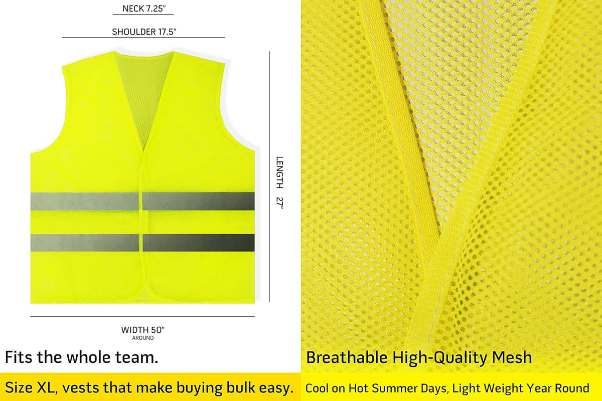 PeerBasics safety vest folded 20 pack stack