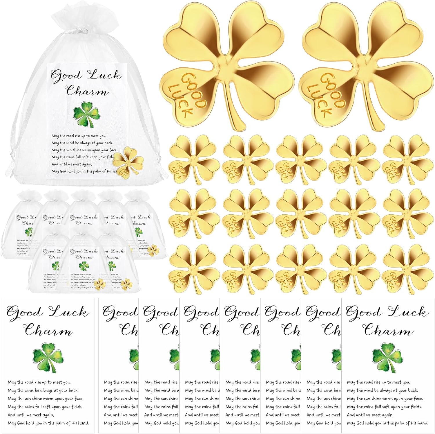 Ferreve St. Patricks Day good luck coins gold tokens front view