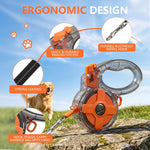 Close-up of XlyCrtve dog leash one-hand brake and lock button