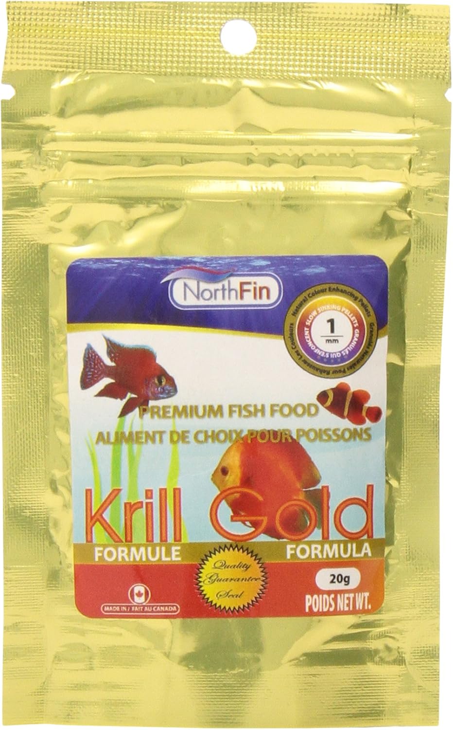 Northfin Krill Pro 1 mm Sinking Pellets 20 g front view package