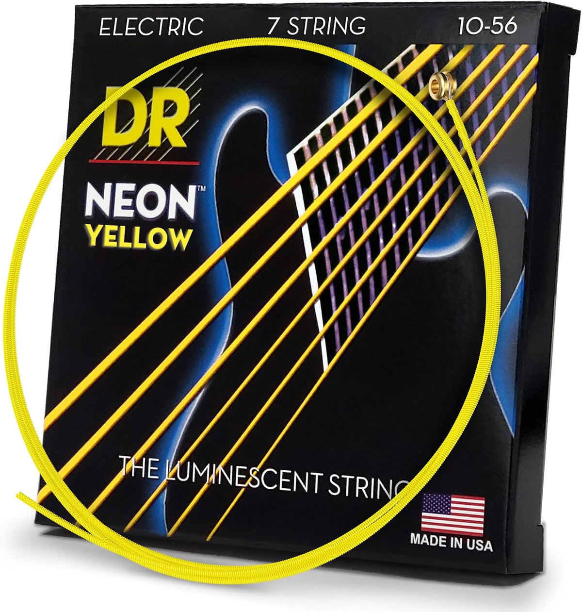 Complete set of DR handmade electric guitar strings ready for installation
