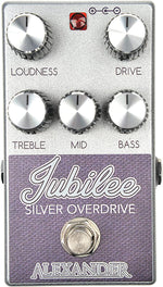 Alexander Pedals Jubilee Silver Overdrive front view guitar effects pedal
