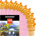 BOSOBO Paint Brushes Set, 20 Pcs Small Paint Brush Kit Round Flat Tip Nylon Hair, for Acrylic Painting, Watercolor, Oil Painting, Kids Face Nail Art Canvas Rock Craft, Art Supplies, Blue - Image 14