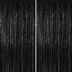 GBAUKAFHE black foil curtain backdrop front view party decorations