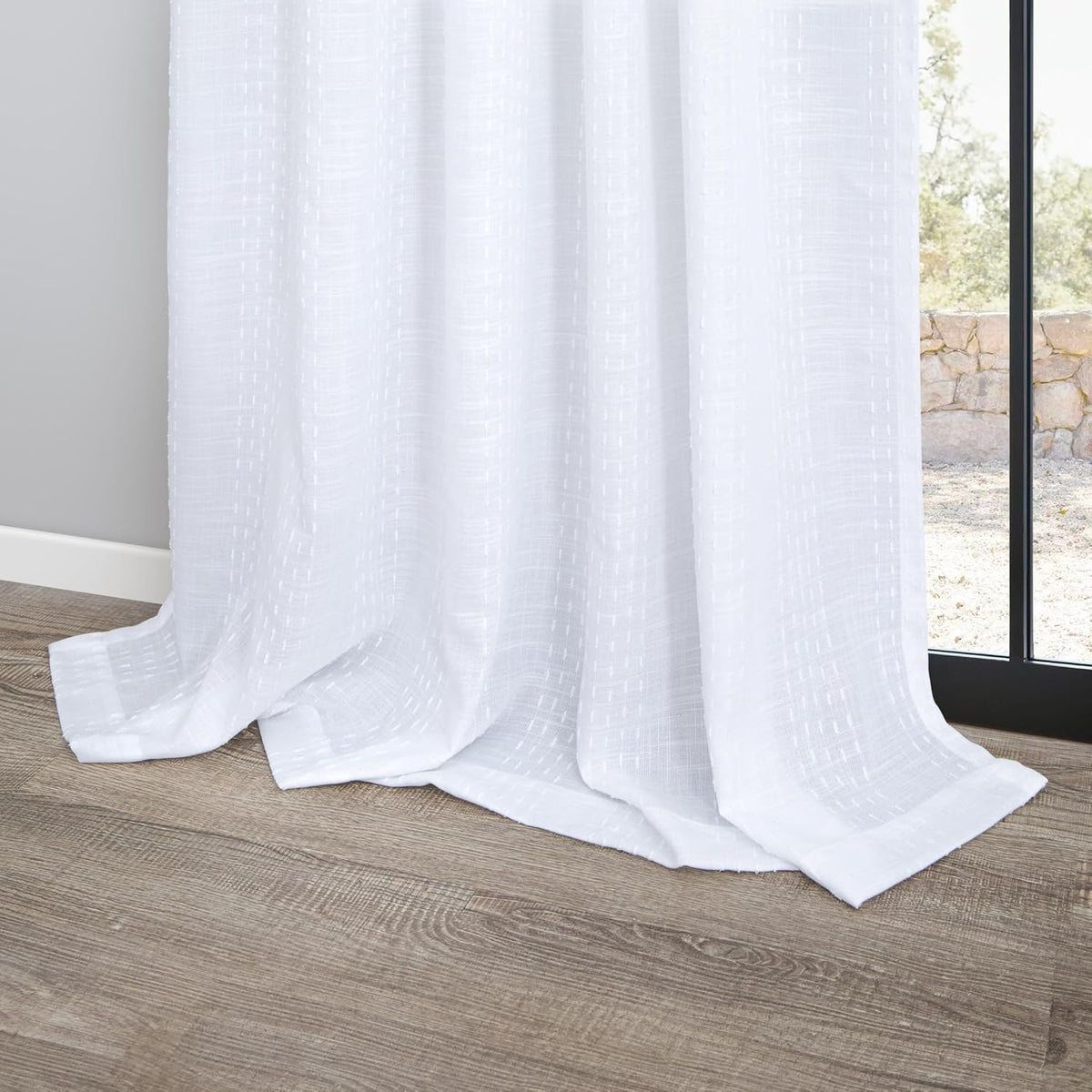 Pitalk bohemian farmhouse style curtain set packaging and pair view