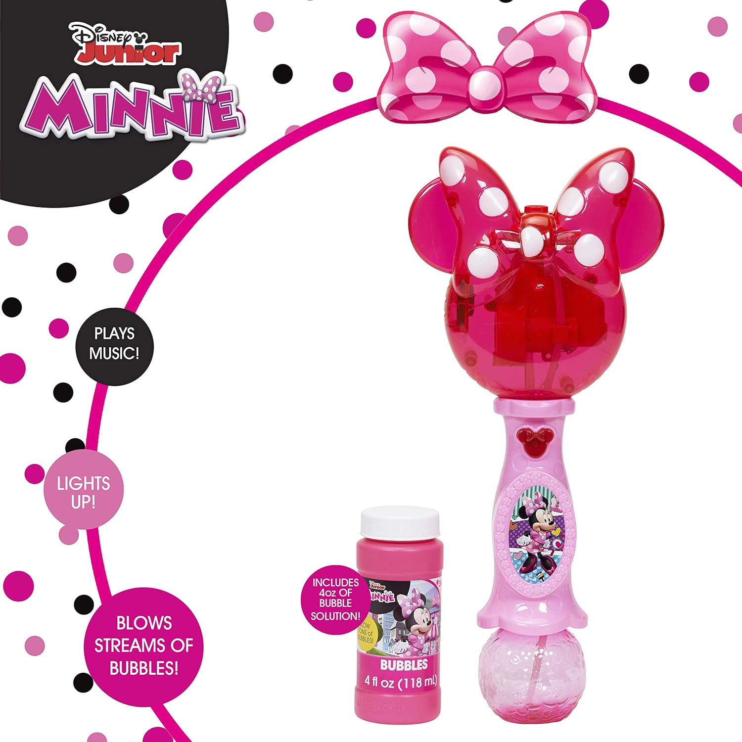 Little Kids Disney Minnie Mouse bubble wand front view