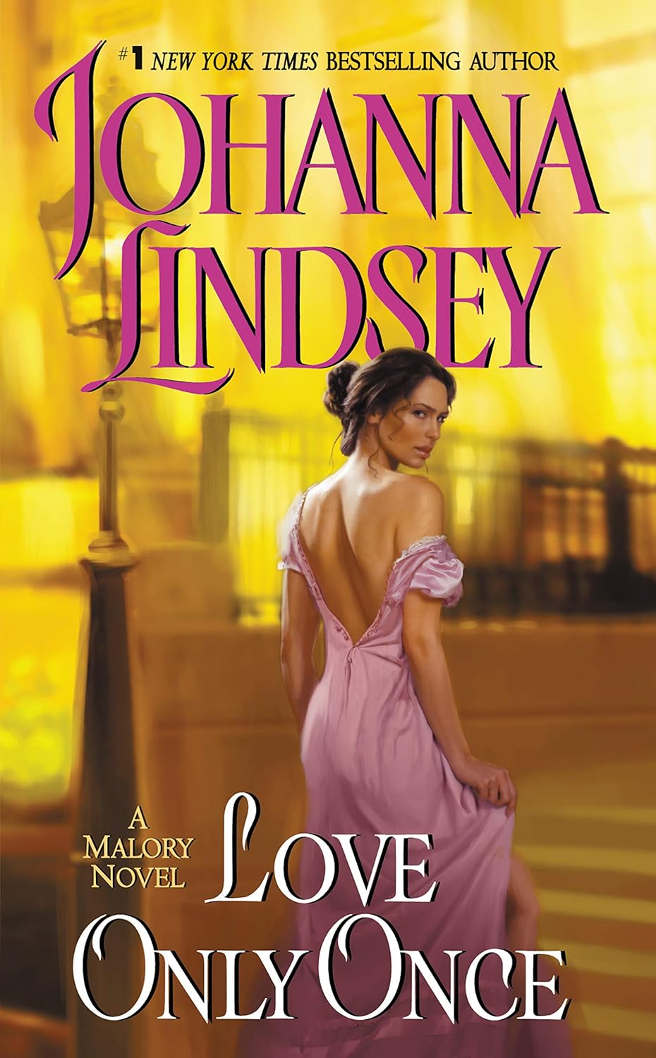 Johanna Lindsey Love Only Once audio CD front view classic Regency romance book cover design