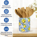 JarThenaAMCS decorative lemon pattern container on dining table