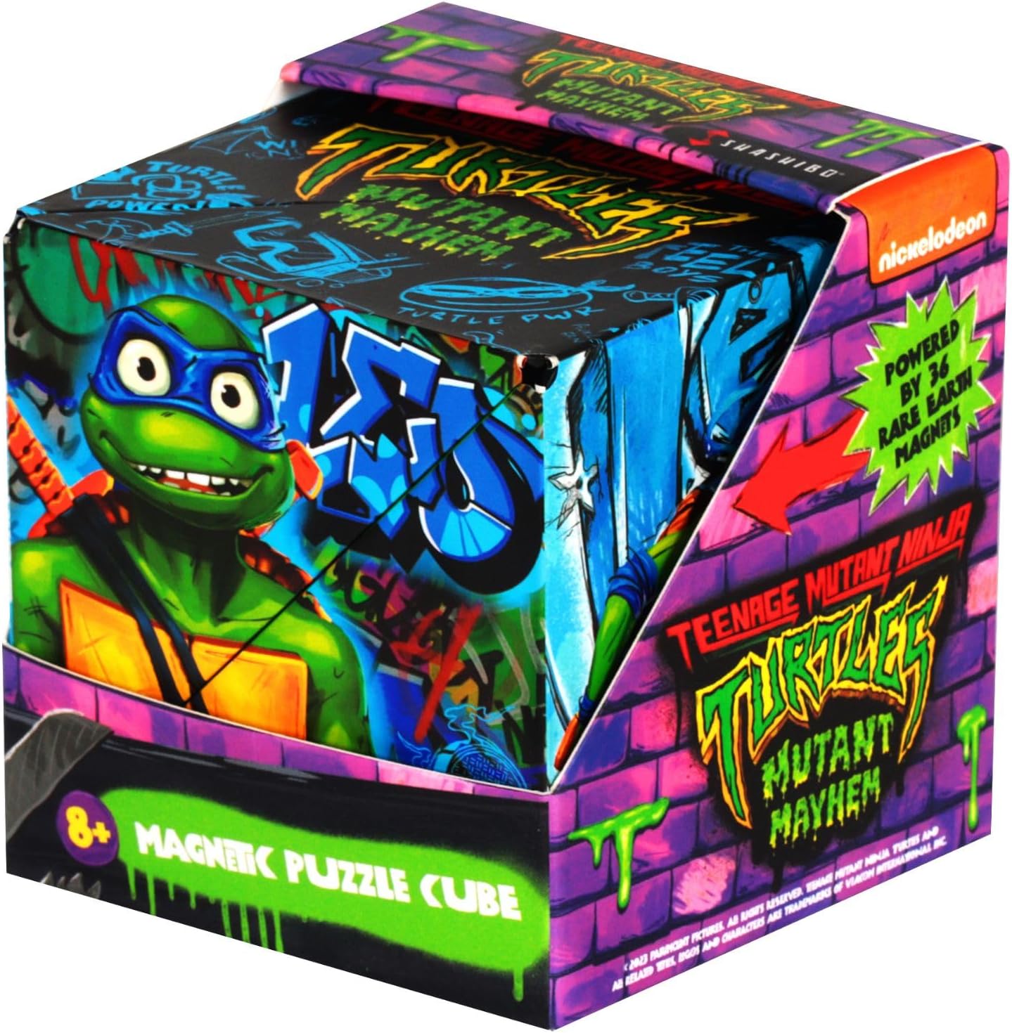 Shashibo TMNT Leonardo shape shifting cube front view