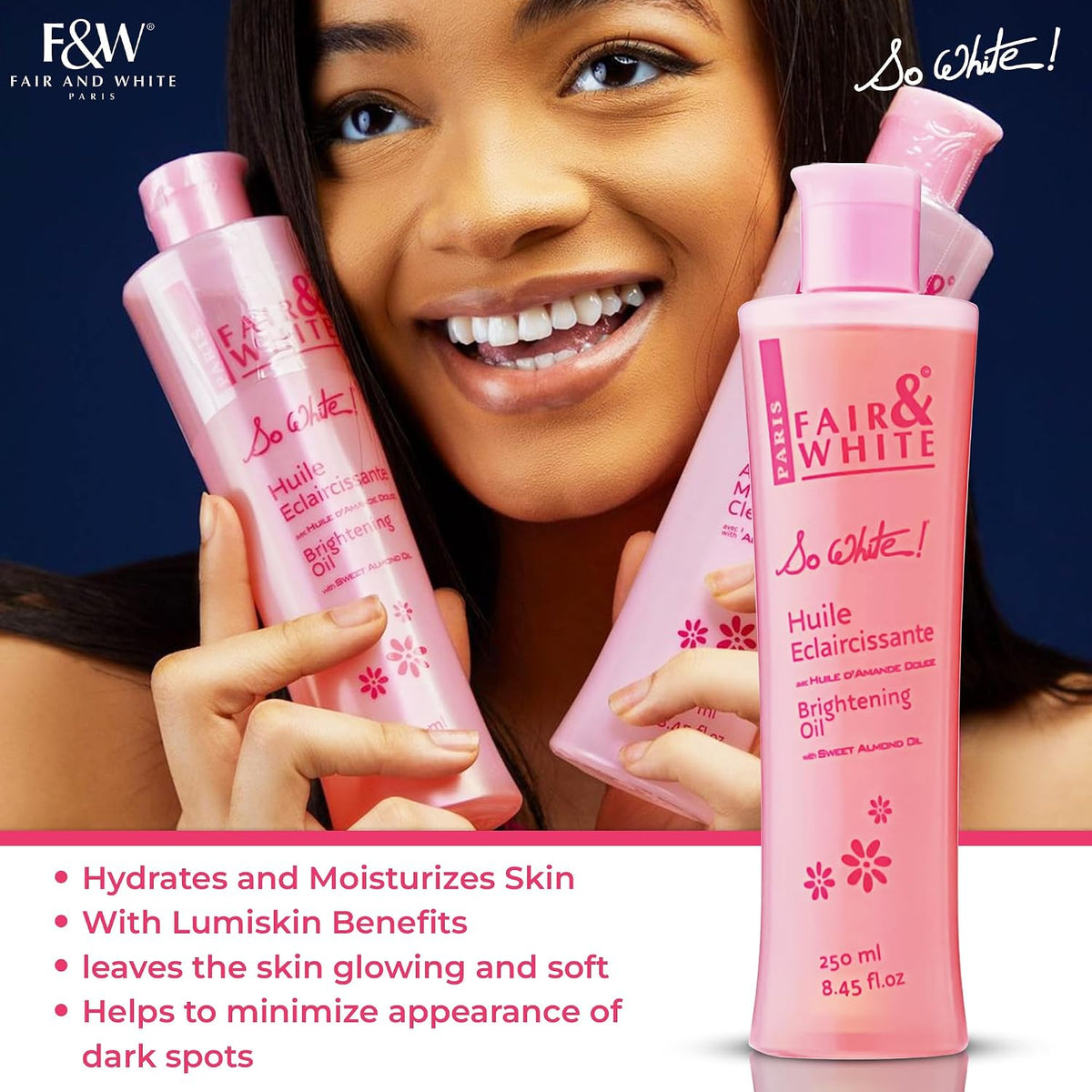 Fair And White So White Body Oil packaging details