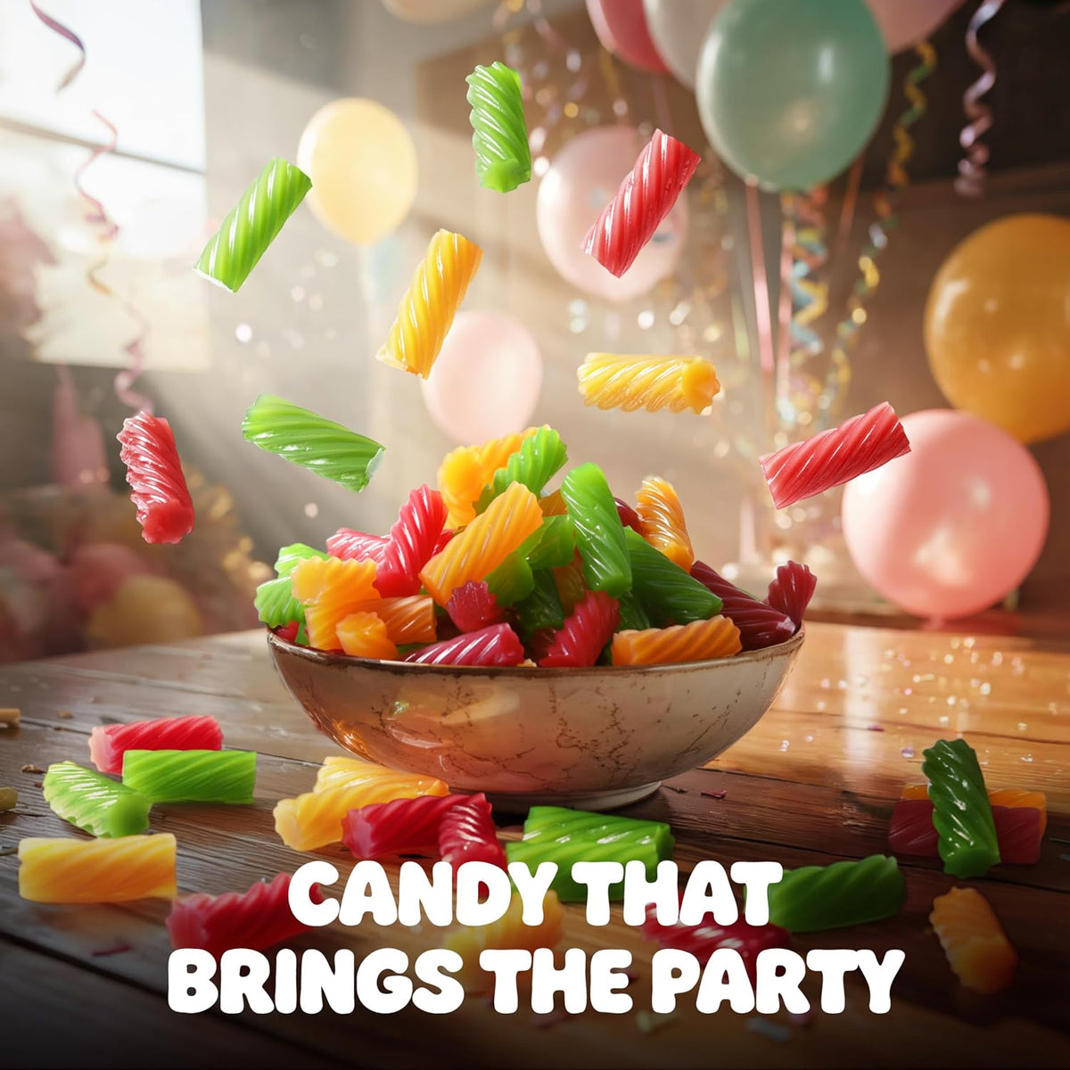 Plant based non GMO fruit licorice bulk candy pile for parties
