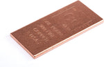 Unique Metals 999 Pure Copper Bullion Bar side profile