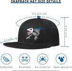 Tijeyi black snapback flat bill hat side profile view
