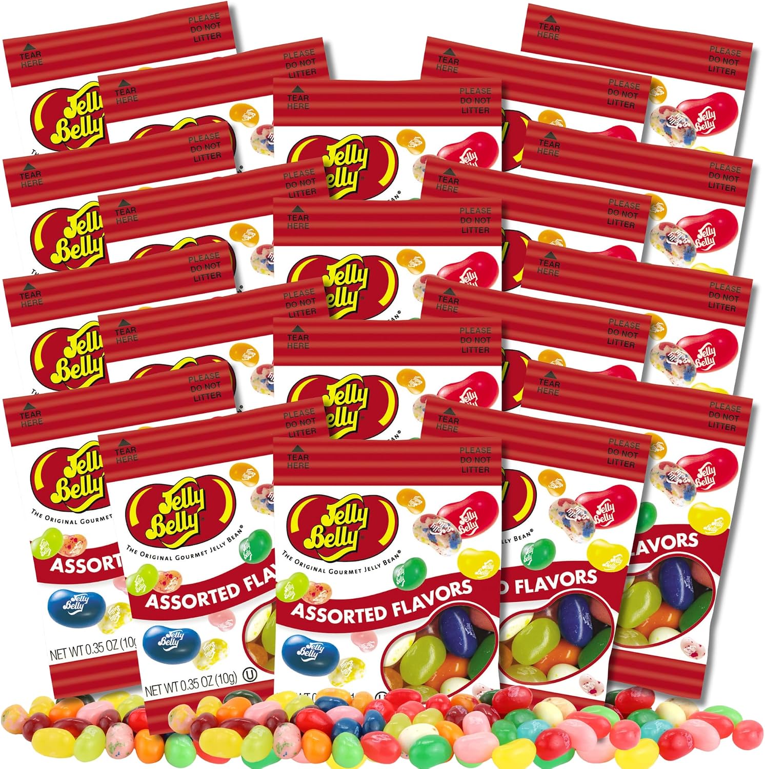 Jelly Belly Sweetzo jelly beans assorted flavors twenty count mini packs front view