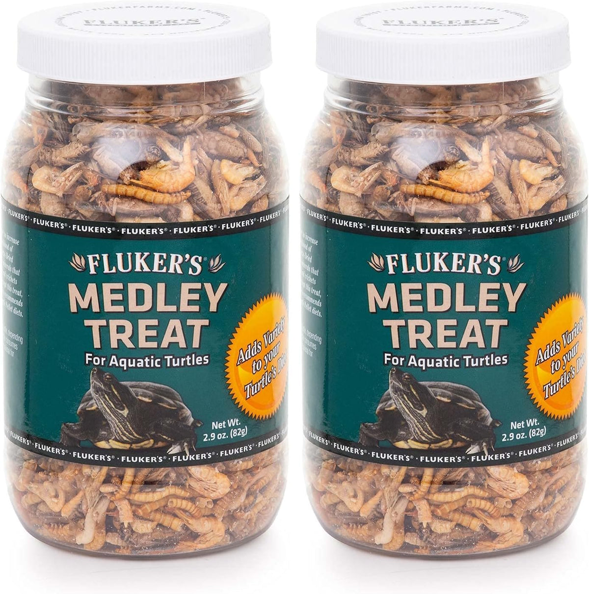 Fluker's premium imported USA turtle treat container for aquarium pet wellness