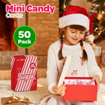 Festive holiday candy buffet featuring fifty count mini candy canes