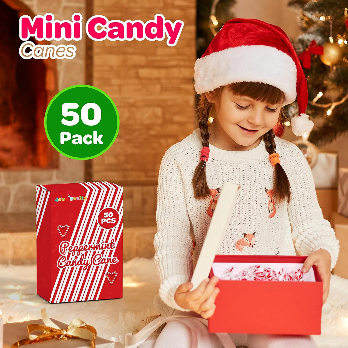 Festive holiday candy buffet featuring fifty count mini candy canes
