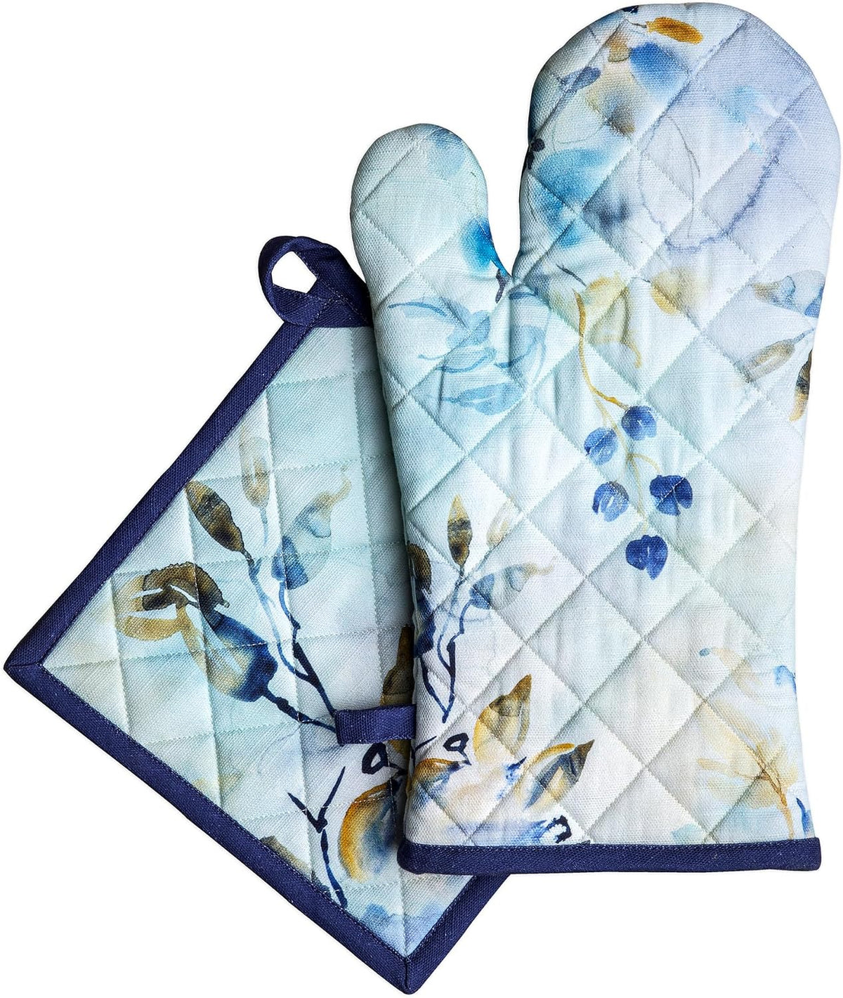 Maison d' Hermine oven mitt and pot holder set front view