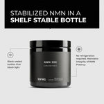Authentic USA imported Toniiq NMN anti aging supplement black protective bottle layout