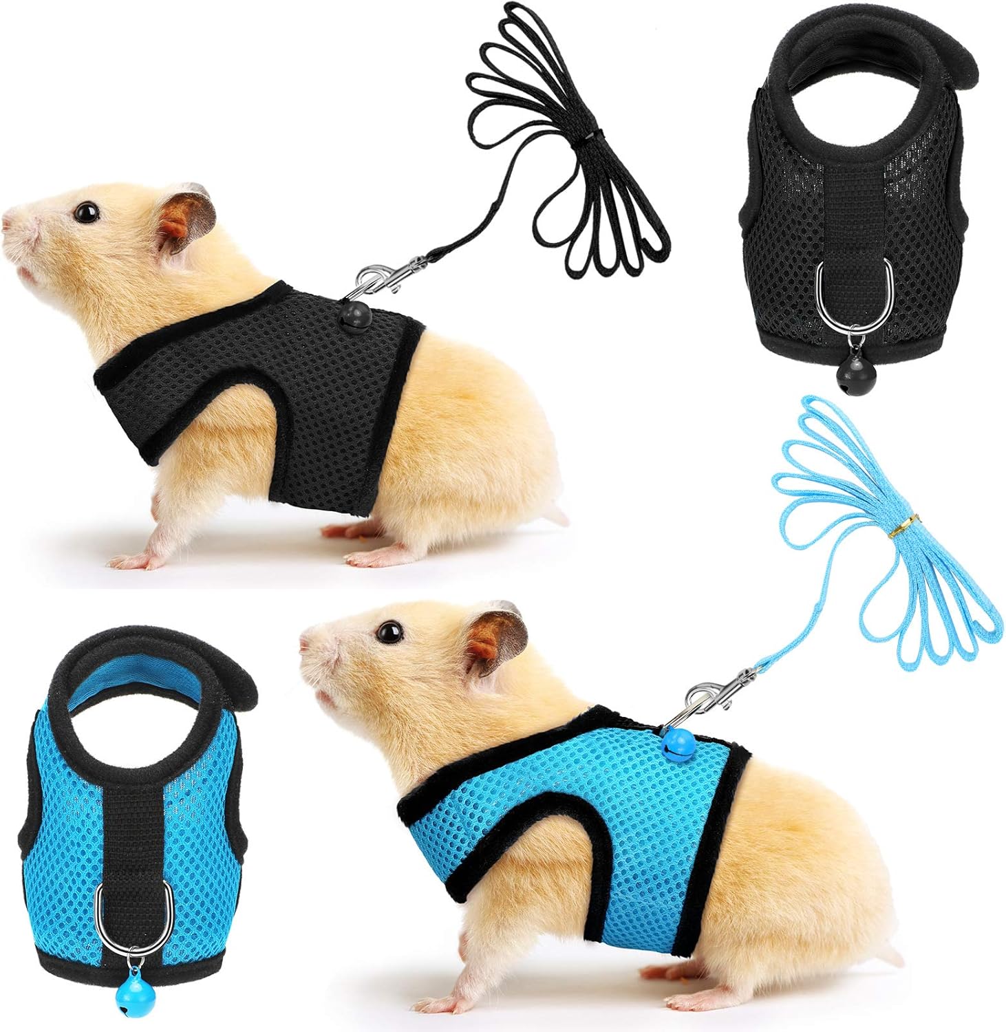 Satinior small pet harness and leash set front view