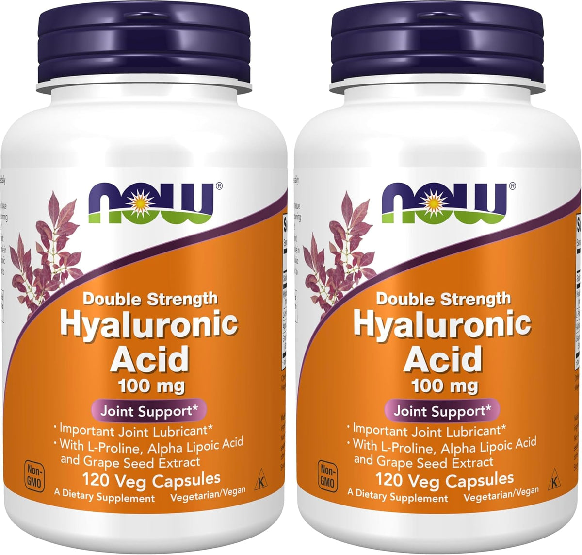 NOW Foods Supplements, Hyaluronic Acid 100 mg, Double Strength with L-Proline, Alpha Lipoic Acid and Grape Seed Extract, 60 Veg Capsules - Image 9