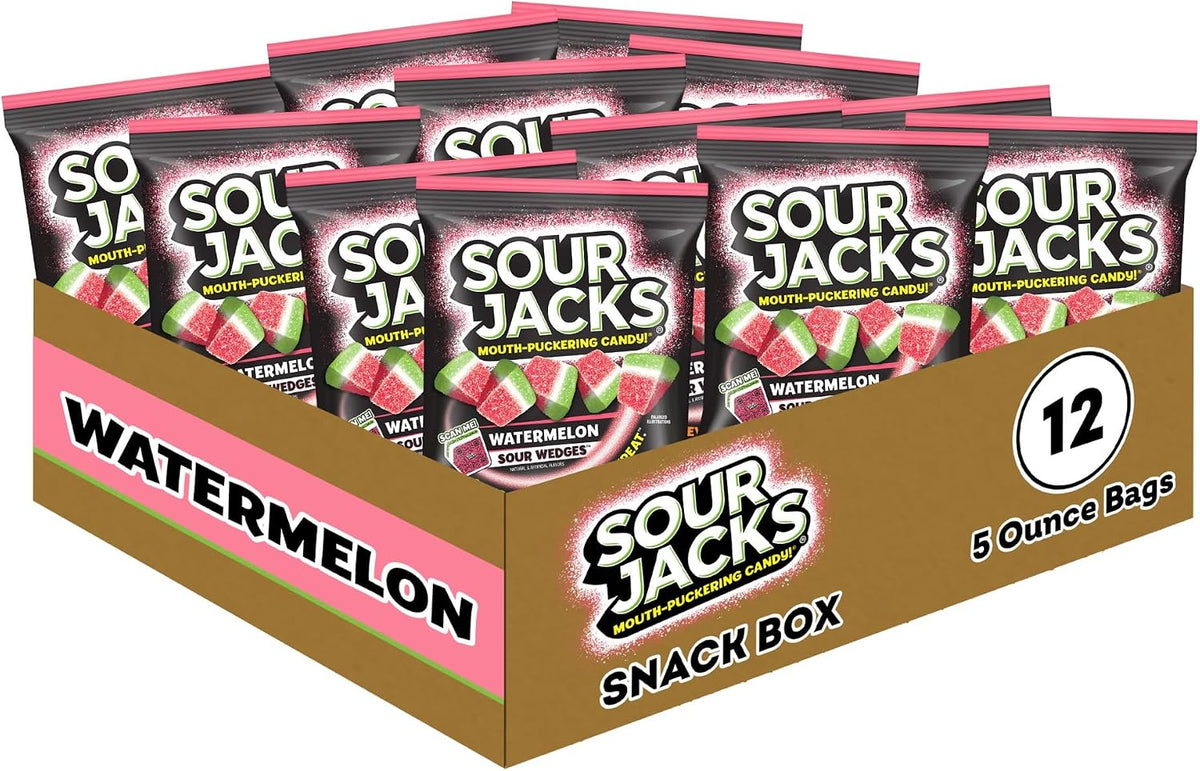 Sour Jacks variety pack box with 75 portion controlled pouches