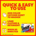 Shout color catcher back of box instructions