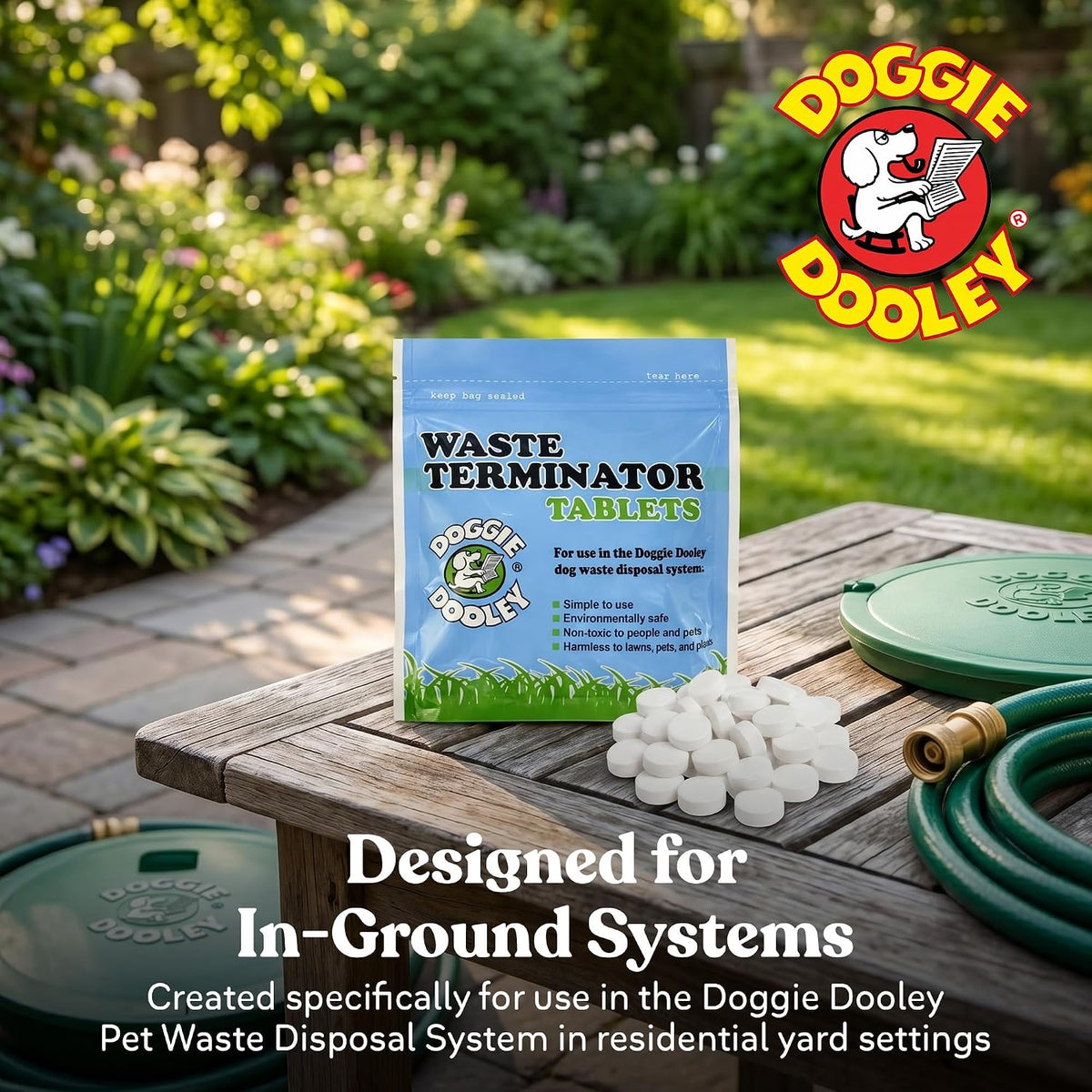 Doggie Dooley 36 count white tablets container
