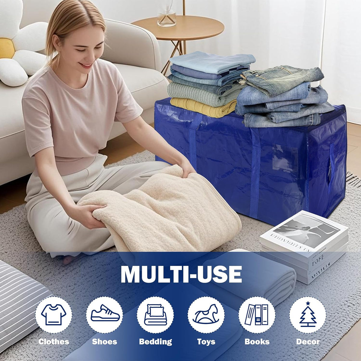 WTREE collapsible storage bin folded flat for space saving