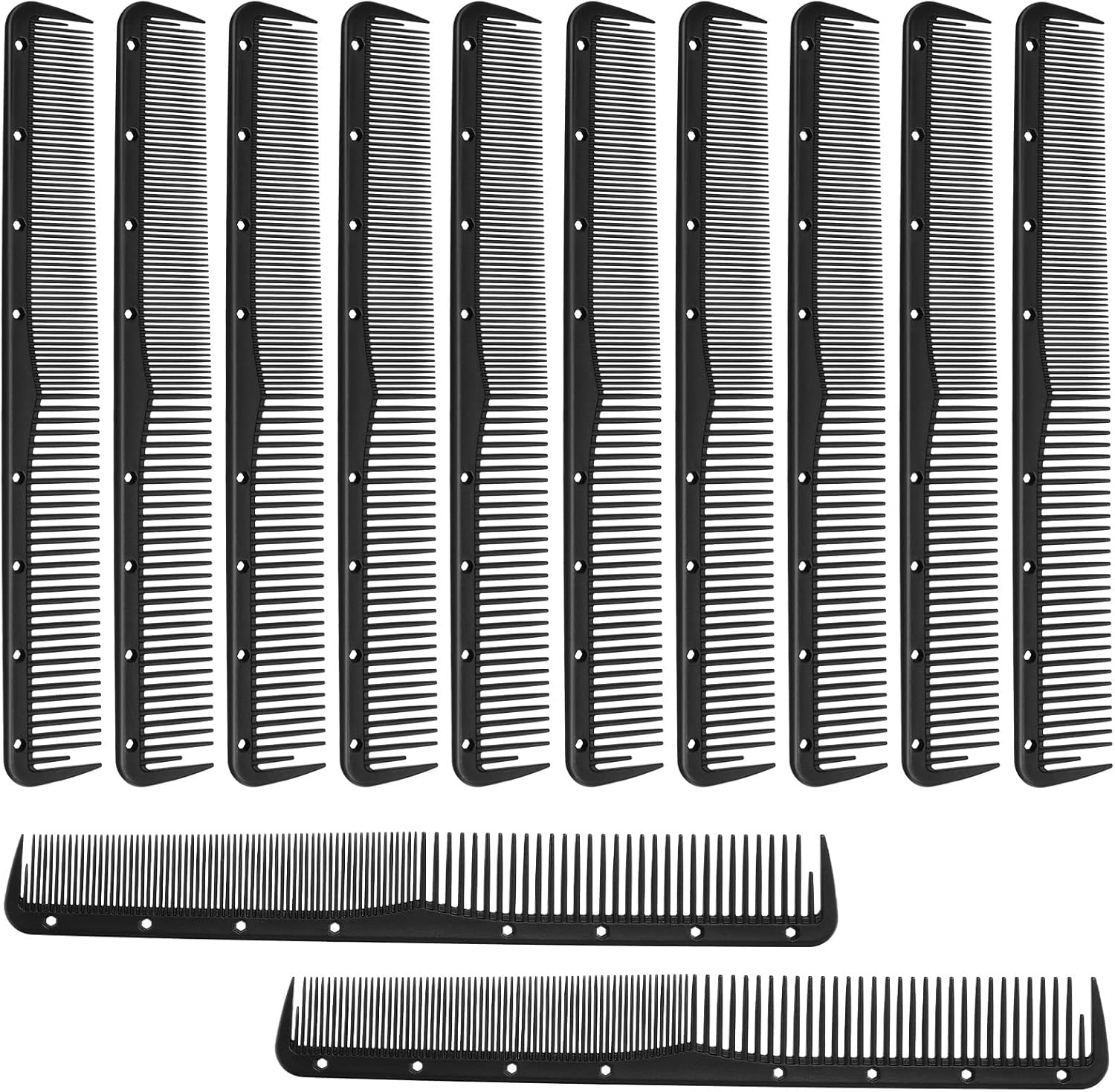 Leinuosen 12 pieces carbon fiber fine cutting comb set front view