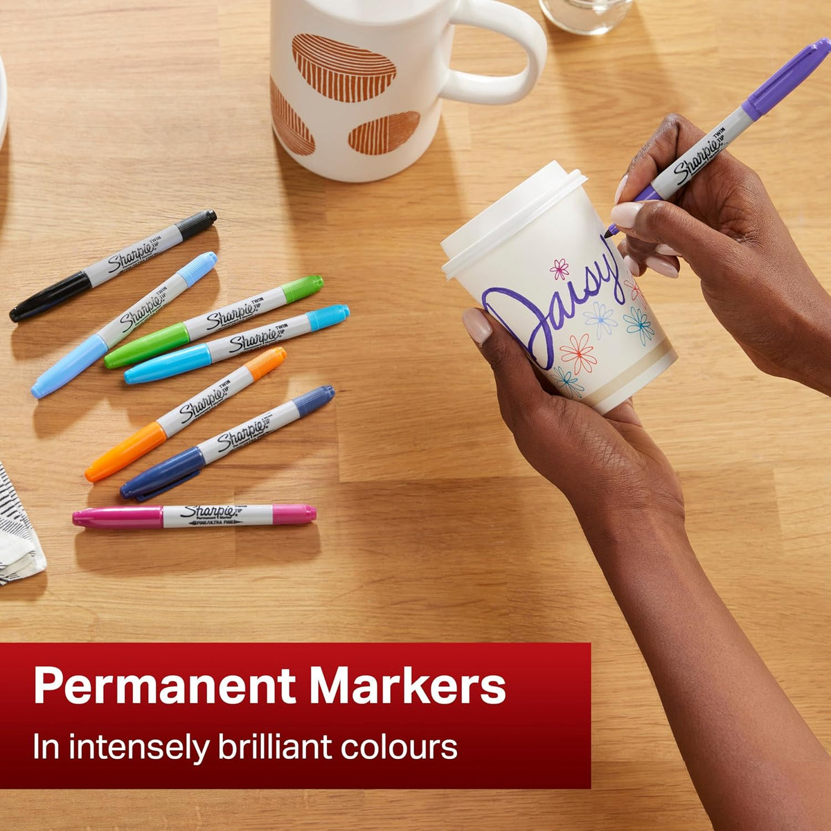 Sharpie black markers showing fine and ultra-fine tips
