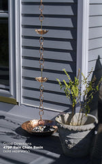 Good Directions copper rain chain cascading water demonstration