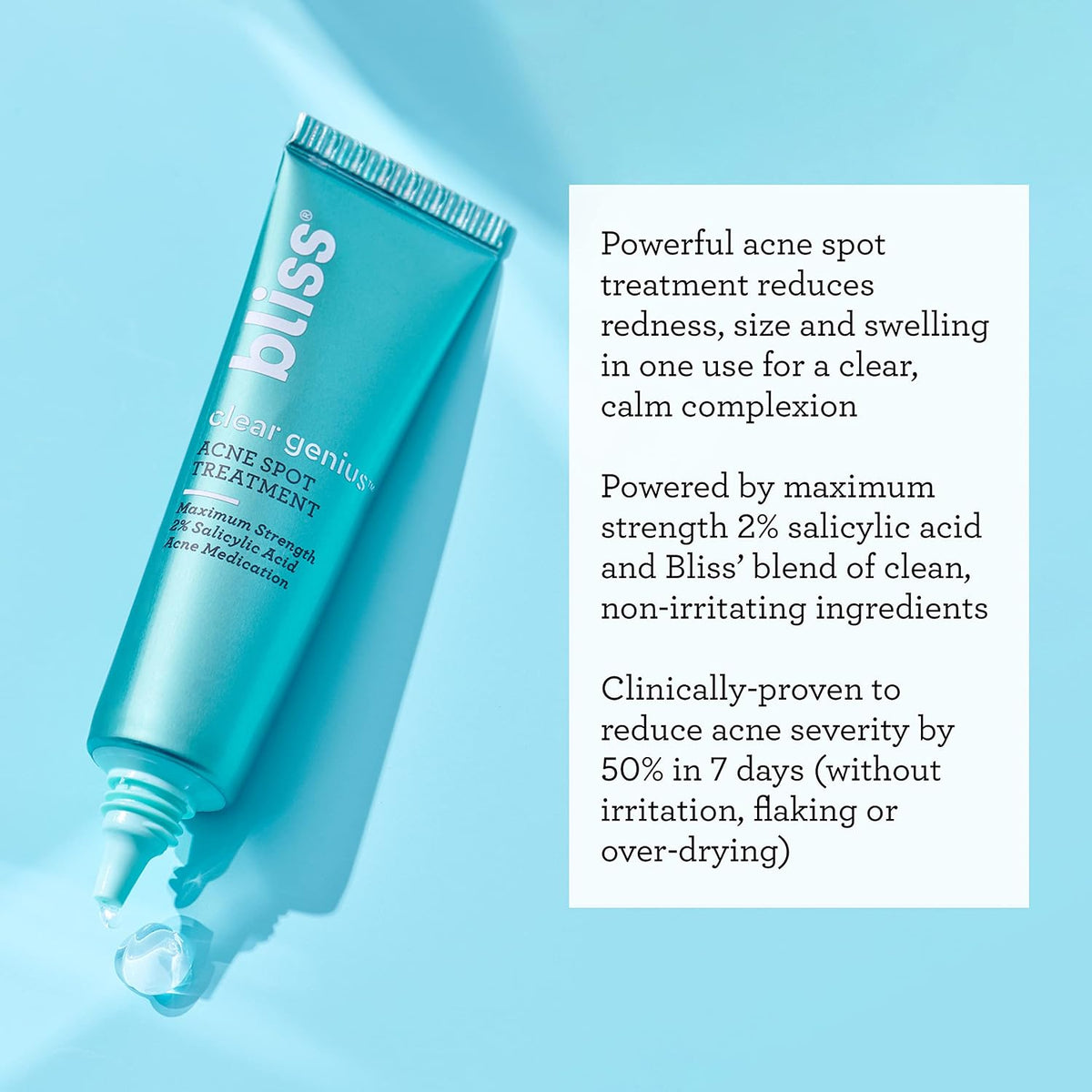 Bliss Clarifiying Acne Treatment Duo: Clear Genius Clarifying Toner + Serum - 4.3 Fl Oz and Clear Genius Acne Spot Treatment- 0.5 Fl Oz - Image 9