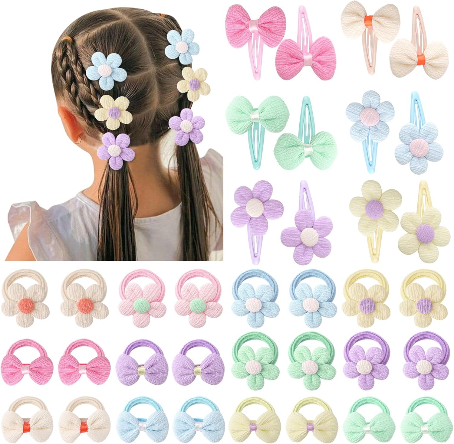 Dreshow Bqubo 36 piece toddler hair accessories set front view