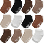 JAKIDAR 12 Pair Baby Toddler Socks Non-Slip Grip Cotton Ankle Socks for Boys Girls Non Skid Soles for Infants Kids - Image 9