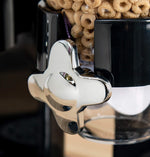Zevro dual cereal dispenser side profile in kitchen setting