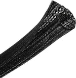 CrocSee Braided Cable Management Sleeve front view package showcasing the premium black self wrapping split wire loom structure.