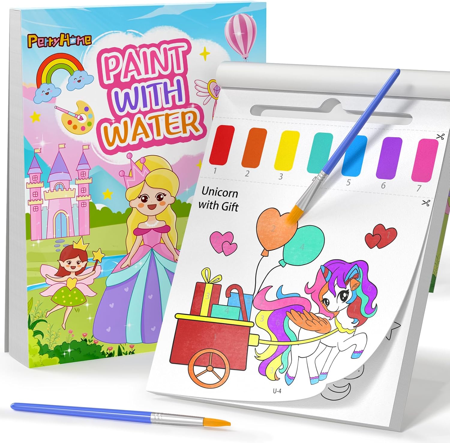 Creative Kiddos Perryhome unicorn paint with water book front cover