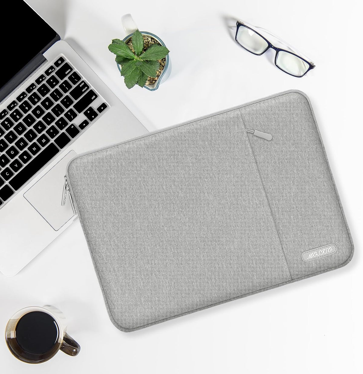 MOSISO sleeve angled shot highlighting slim and lightweight profile design
