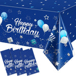 Tegeme navy blue and silver starry tablecloths front view