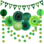 Zilue Saint Patricks Day Decorations full green party supplies kit front view