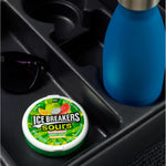 Close up of sugar free confectionery pucks featuring cooling flavor crystals.