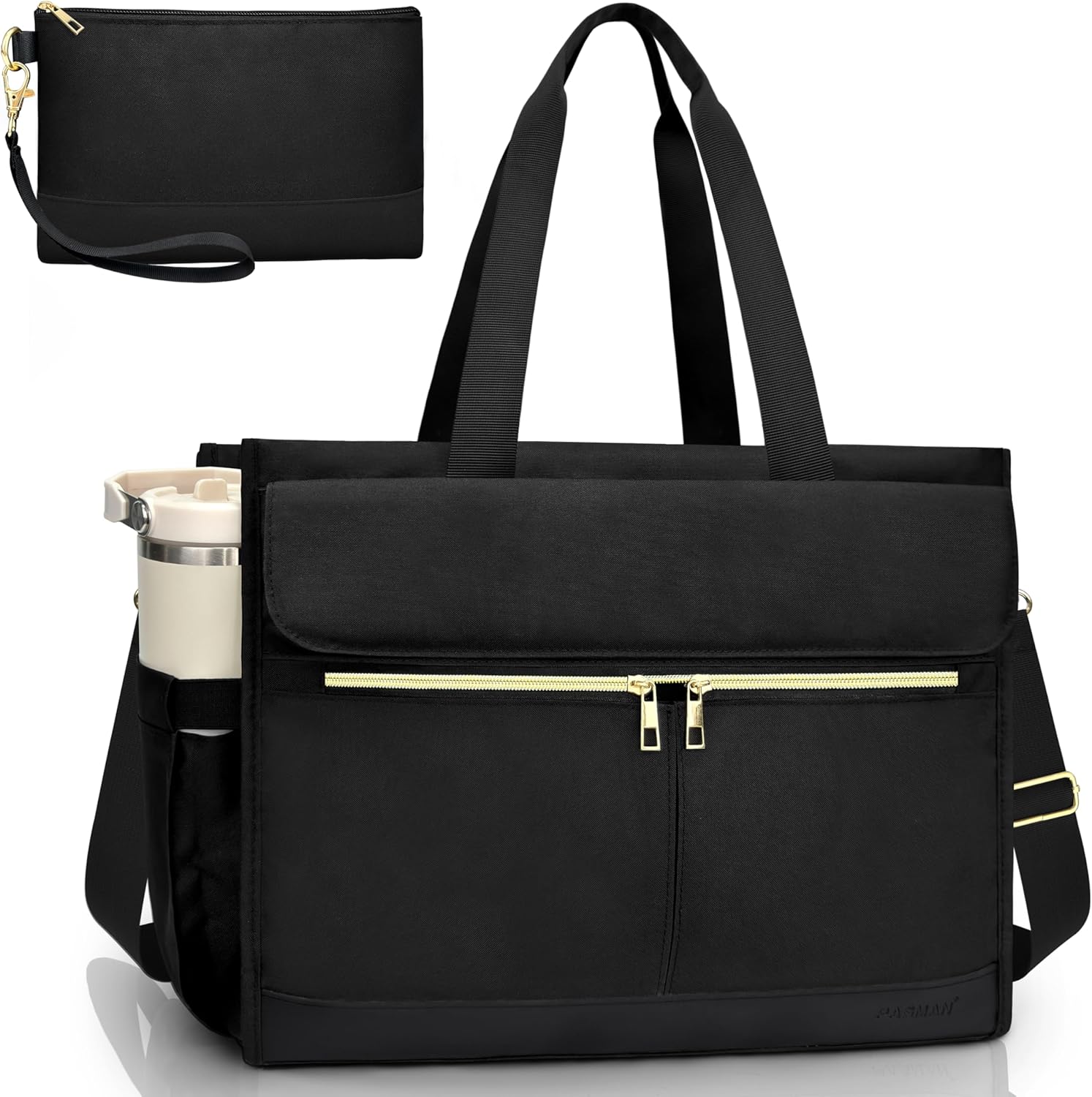 PASMAN laptop bag for women front view in black color