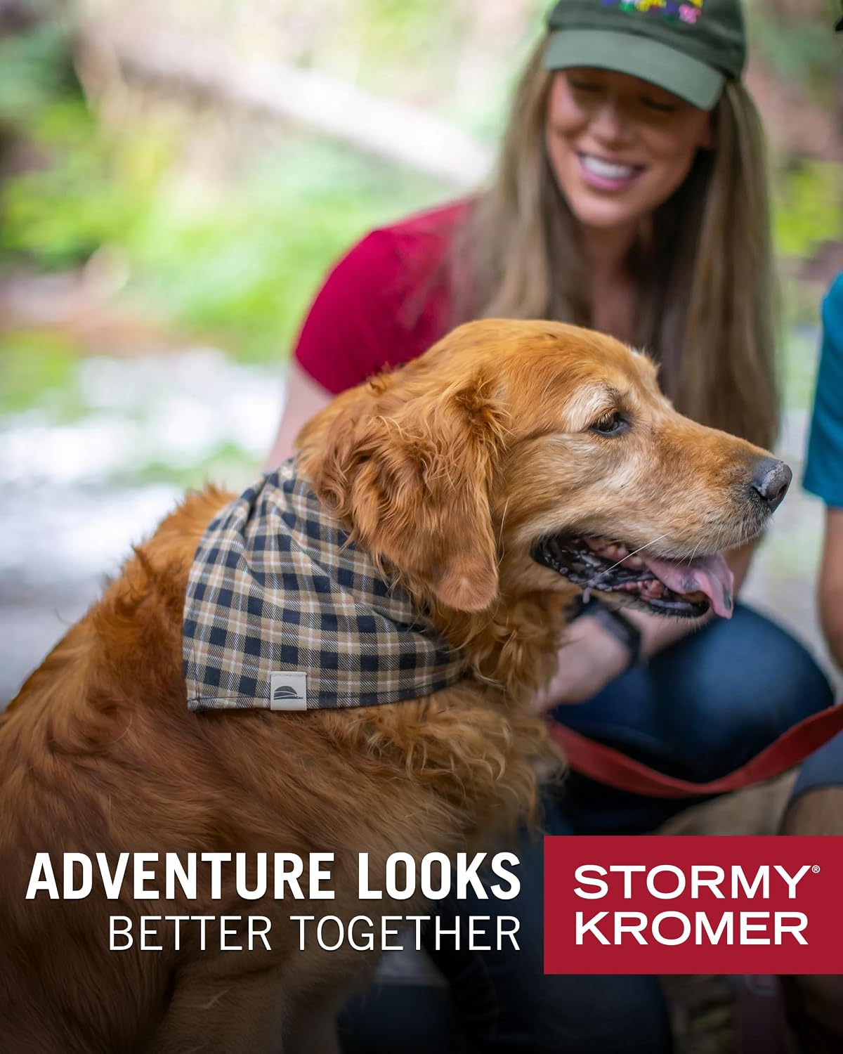 Stormy Kromer red and black plaid pet scarf folded pattern