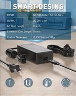 Recliner Power Supply, Ponkor AC/DC Switching Power Supply Transformer 2-pin 29V 2A Adapter with Extension Cord for Lift Chair or Power Recliner Limoss OKIN - Image 2