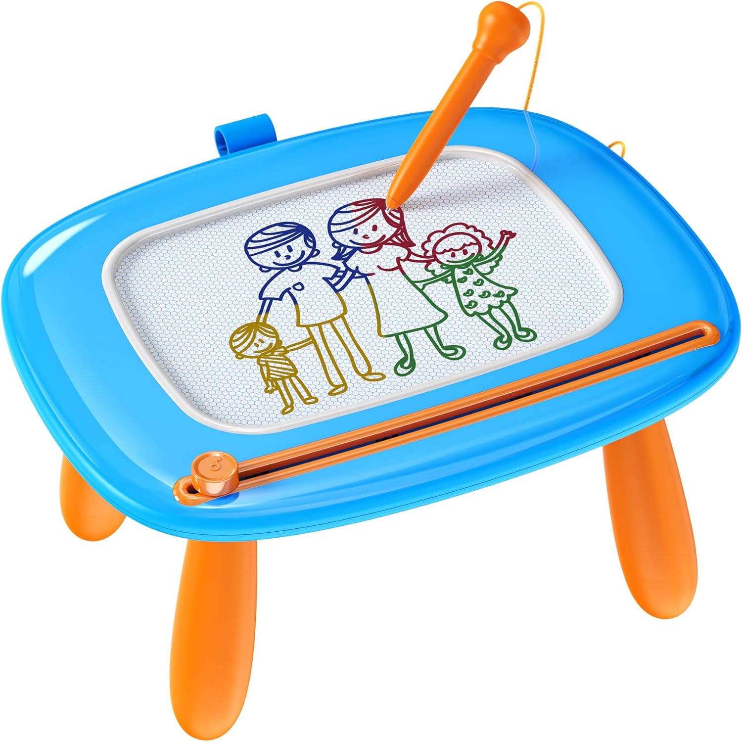 Smasiagon magnetic drawing board front view in light blue