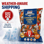 CANDYMAN bulk chocolate pack displaying an assortment of dark and milk chocolate mini bars