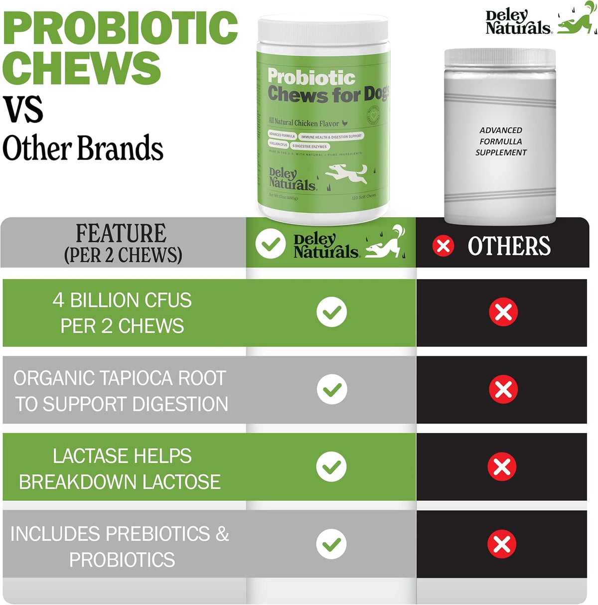 Deley Naturals probiotic chews for gut health side view